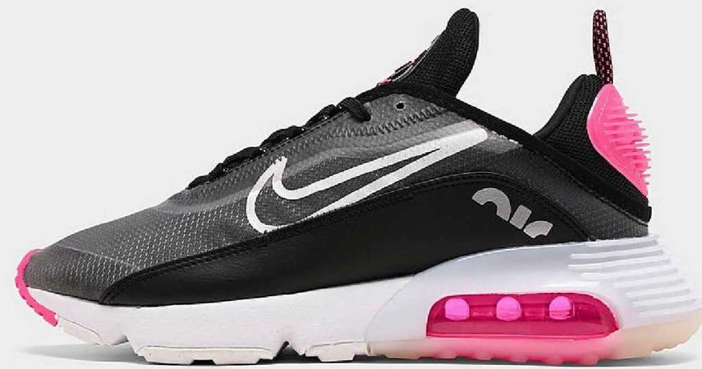 black, white, and pink WOMEN'S NIKE AIR MAX 2090 CASUAL SHOES