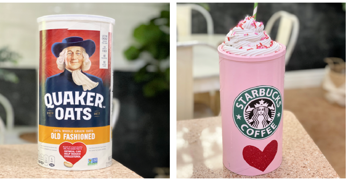 Kids Valentines Craft with Recycled Starbucks Coffee Holders