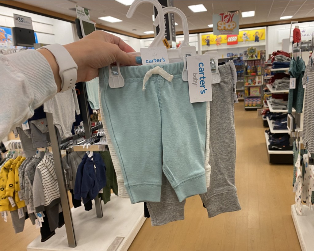 carters 2-pack pants in hand in store at kohls