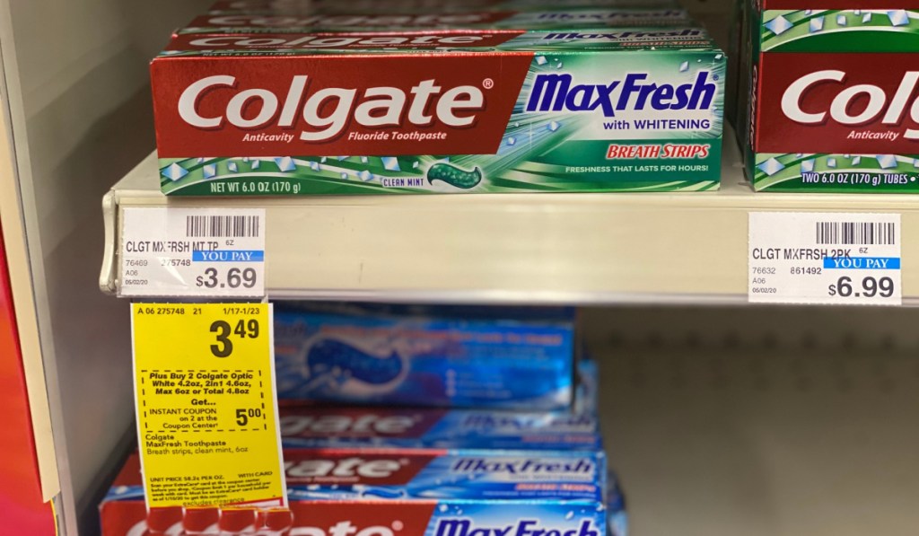 colgate toothpaste in store at CVS