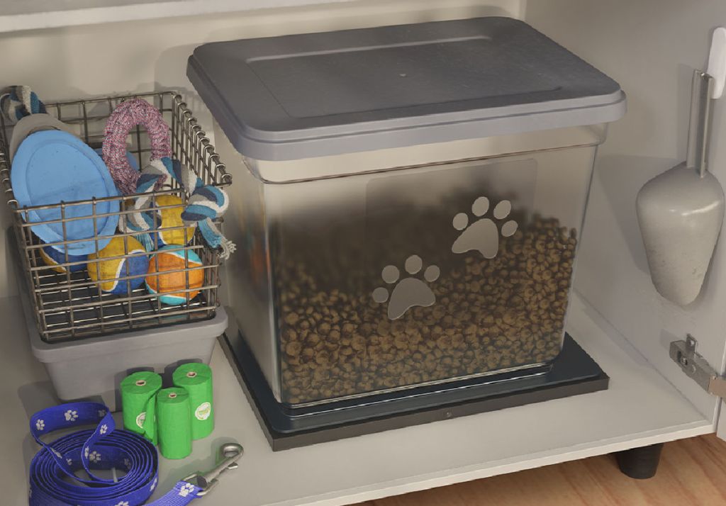dog food in storage bin