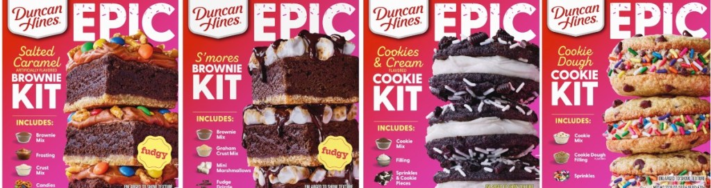4 boxes of Duncan Hines baking mixes