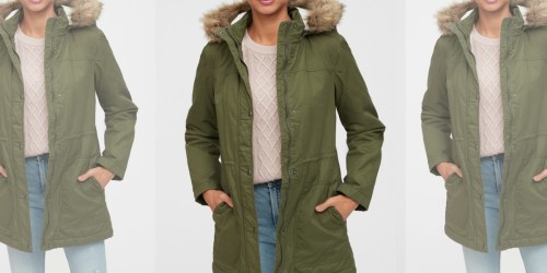 GAP Women’s Sherpa-Lined Parkas Only $35.48 (Regularly $120)
