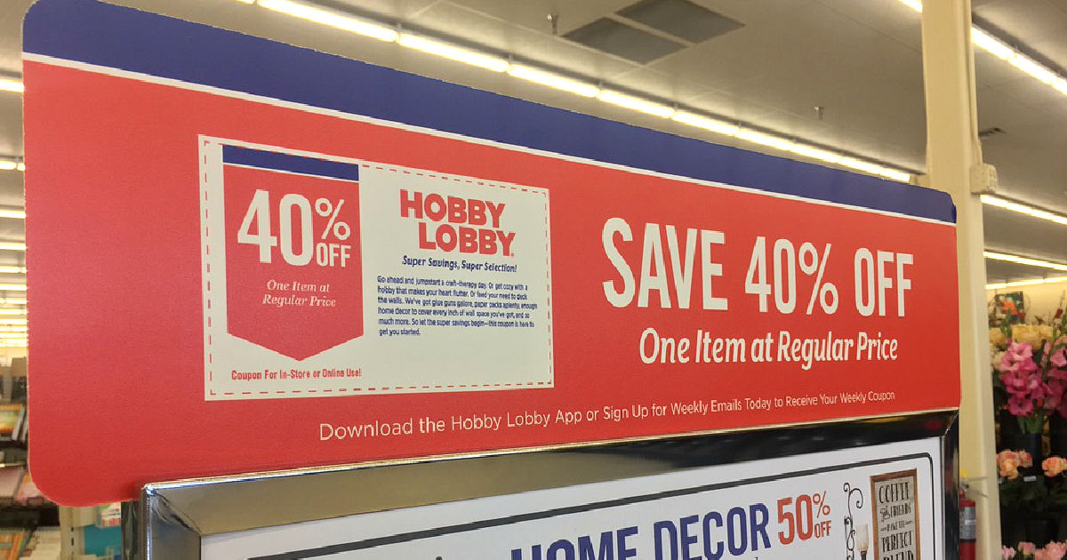 Hobby Lobby Coupon signage