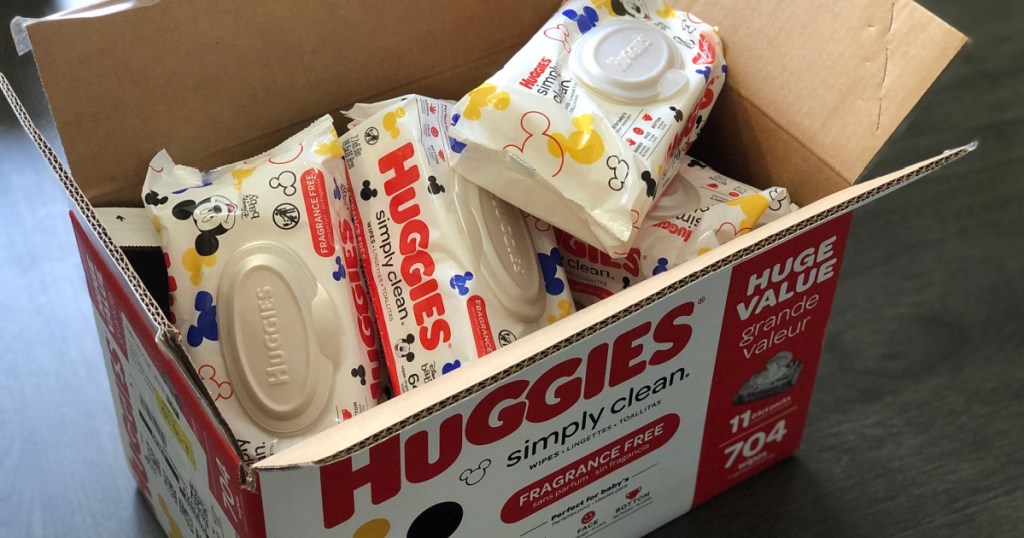 huggies simply clean wipes in box
