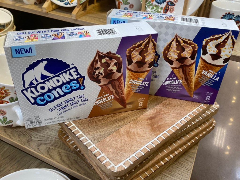 2 boxes of ice cream cones in store