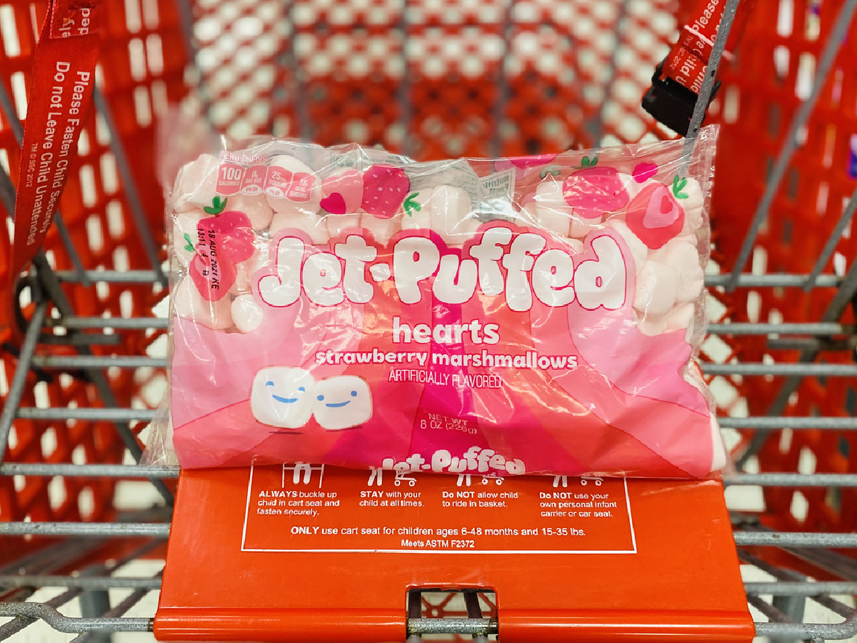 Kraft Jet-Puffed Heartmallows in Target Cart