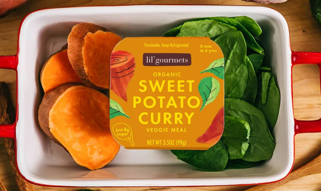 lil gourmets sweet potato and curry in a dish