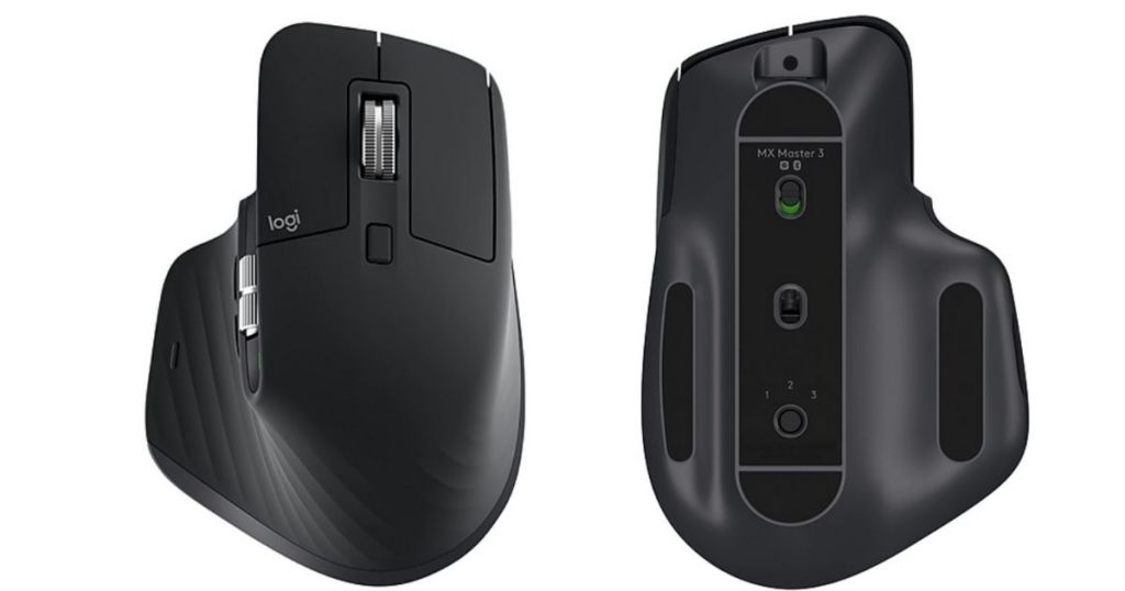 top and bottom view of Logitech mouse