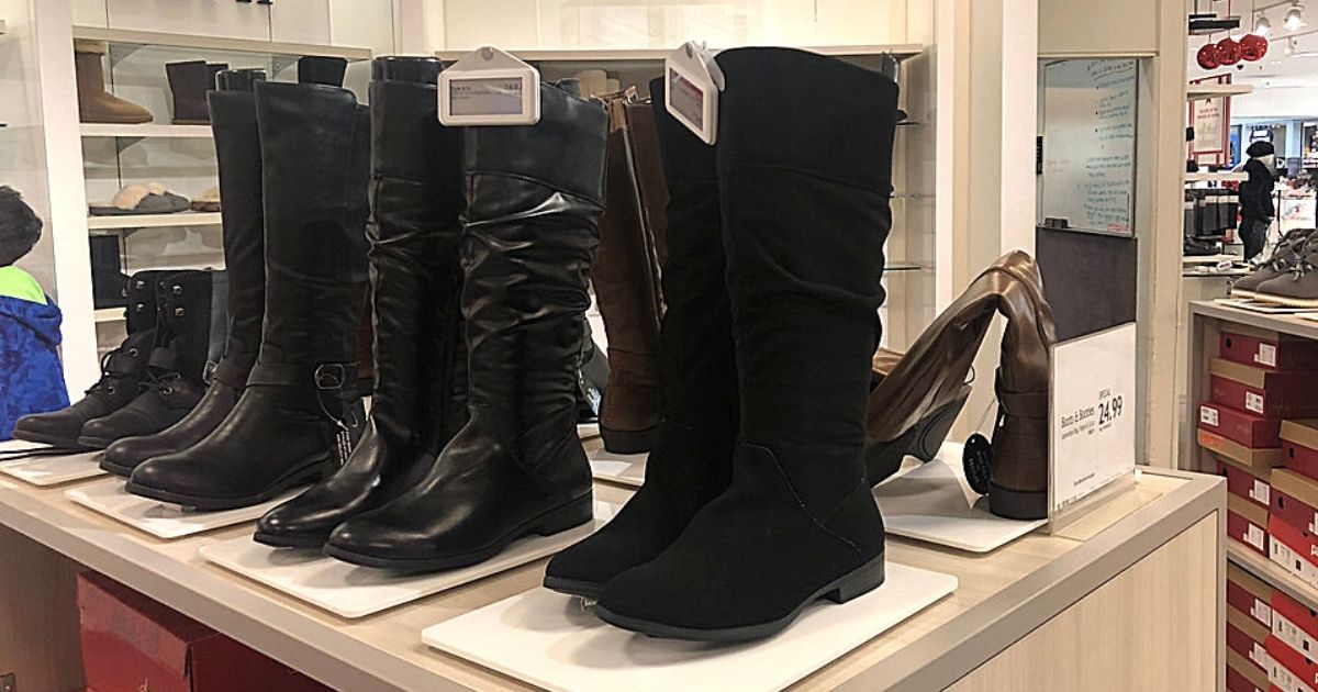 macy's black tall boots