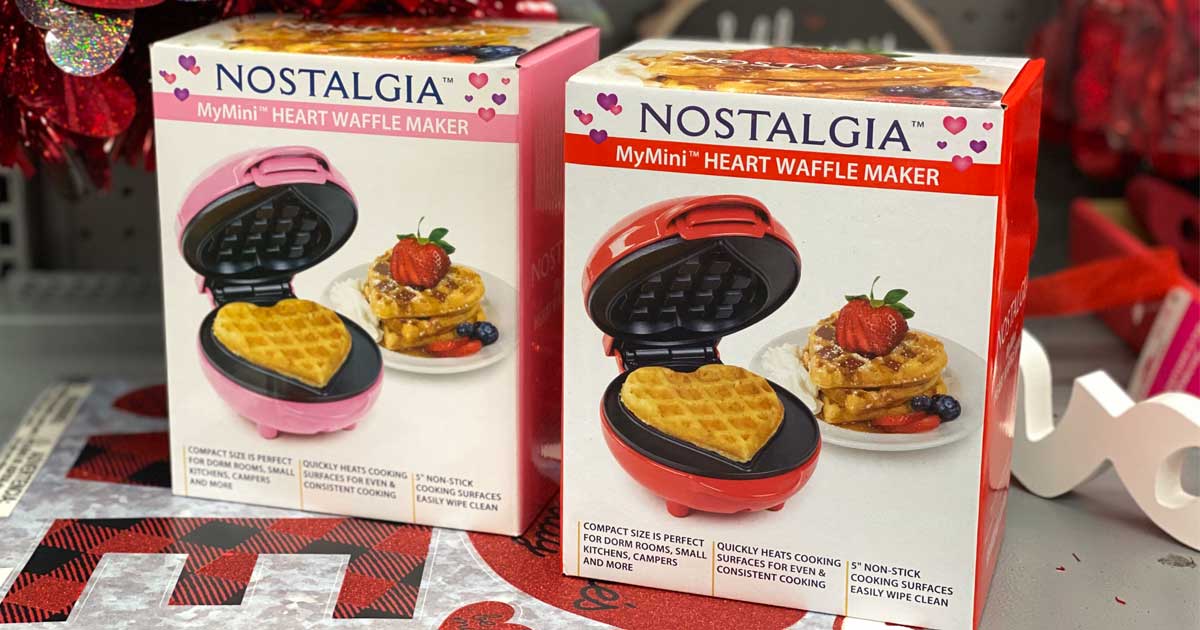 Nostalgia Heart Waffle Maker Just $8.96 at Walmart