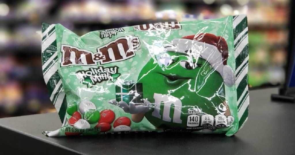 m&m's holiday mint candy bag