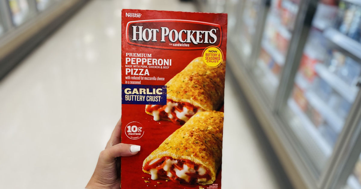 holding box of Hot Pockets