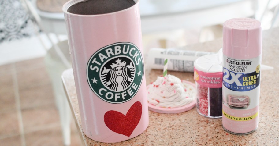 suppplies to make starbucks valentine's day box