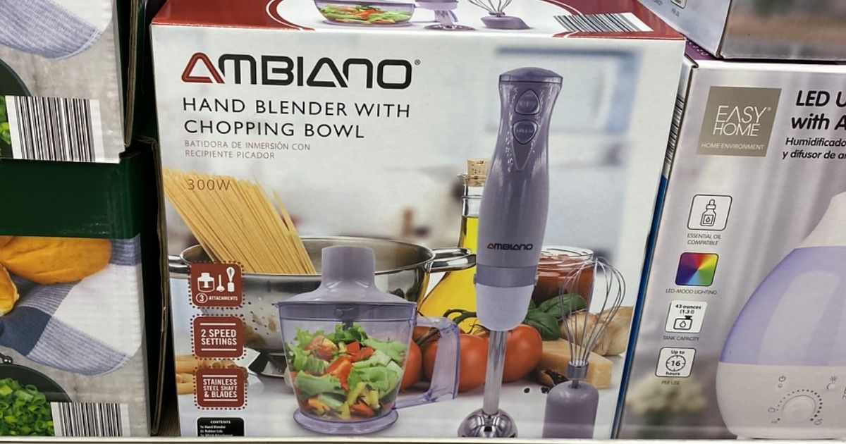 Ambiano Hand Blender w/ Chopping Bowl in box on shelf