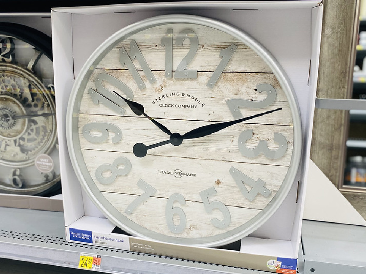 Better Home & Gardens Farmhouse Wall Clock Only $24.92 at Walmart | In-Store & Online