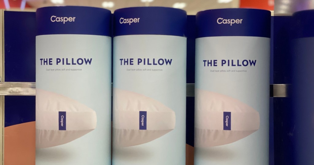 three pillows on shelf