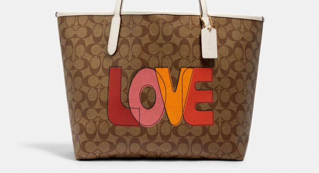 Coach bag that says love