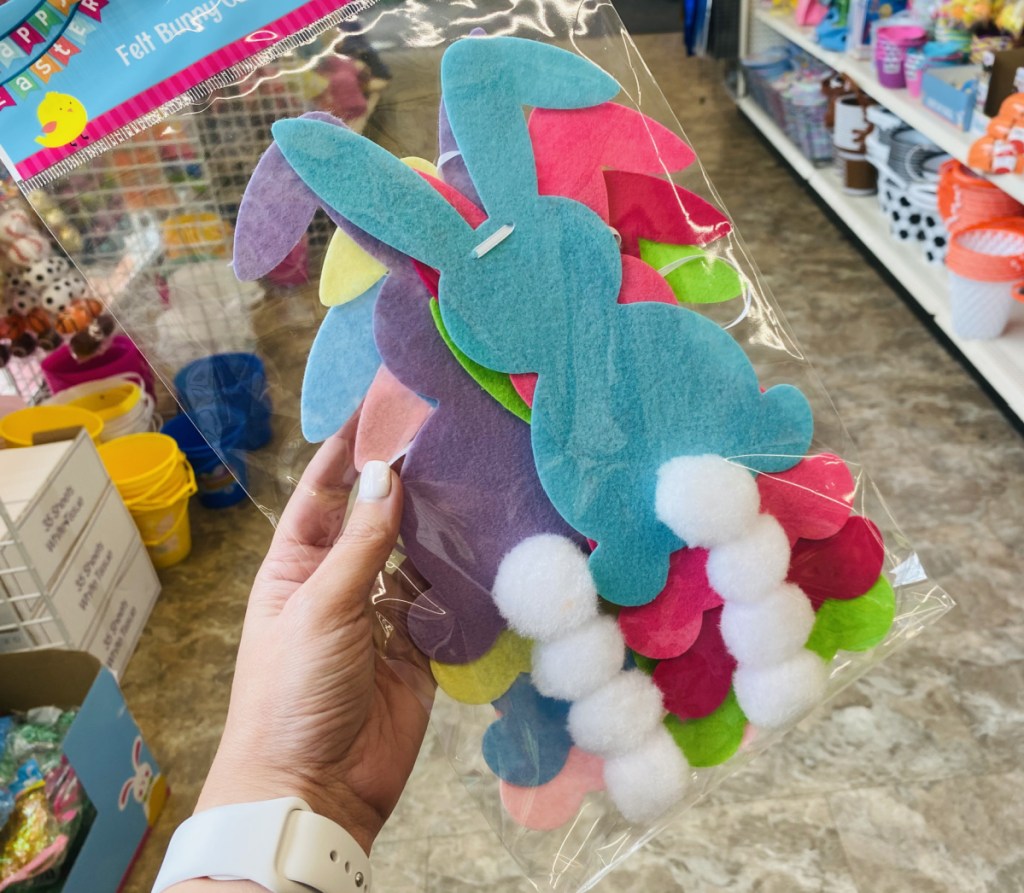 Easter Bunny themed garland in-hand in package