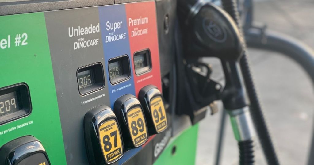 gas pumps at a gas station