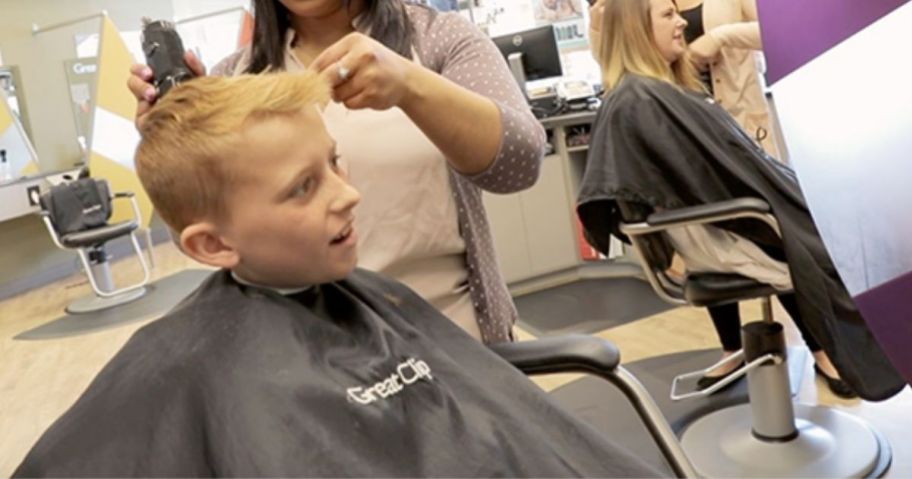 boy getting a Great Clips Haircut