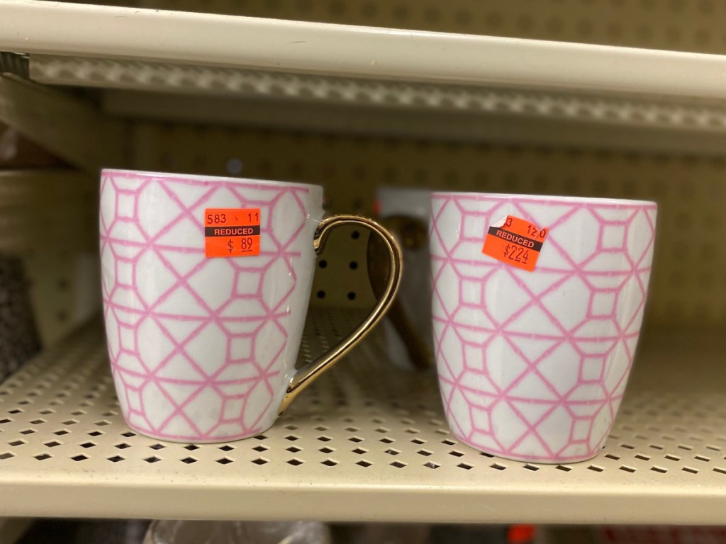 2 pink geometric mugs at hobby lobby