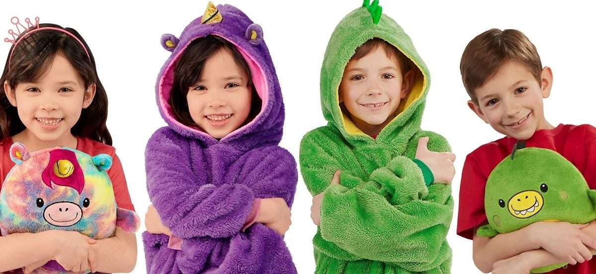 Kids wearing Huggle Pets Hoodies