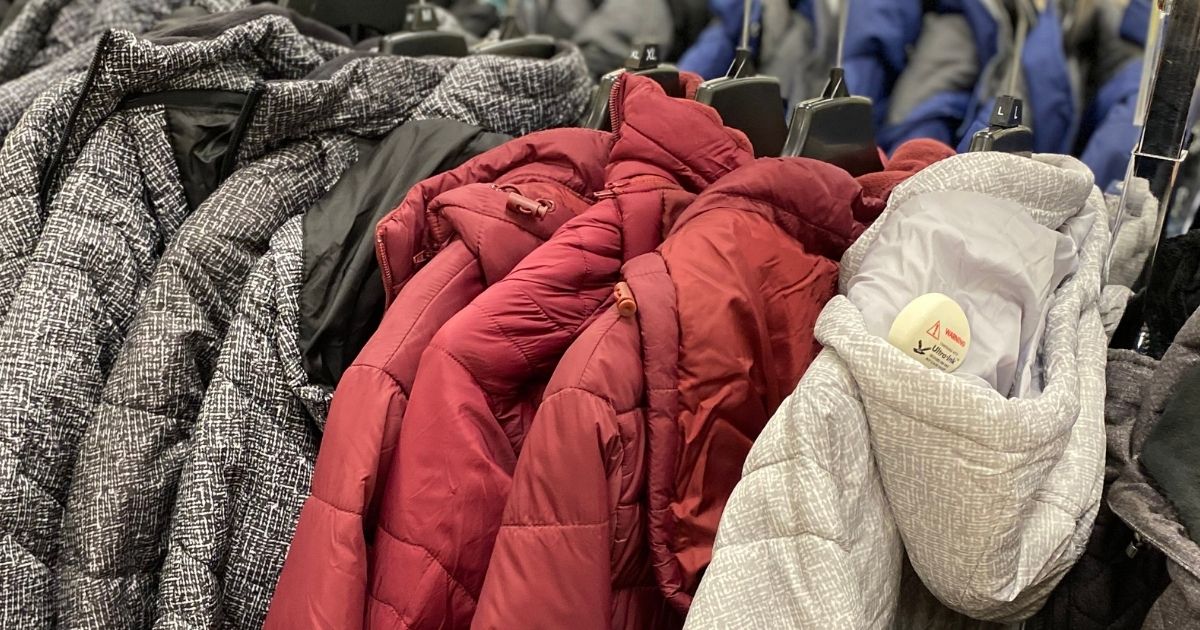 jackets on hangers at JCPenney