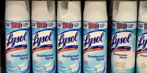 Lysol 12.5-Ounce Disinfectant Spray Only $4 on Amazon