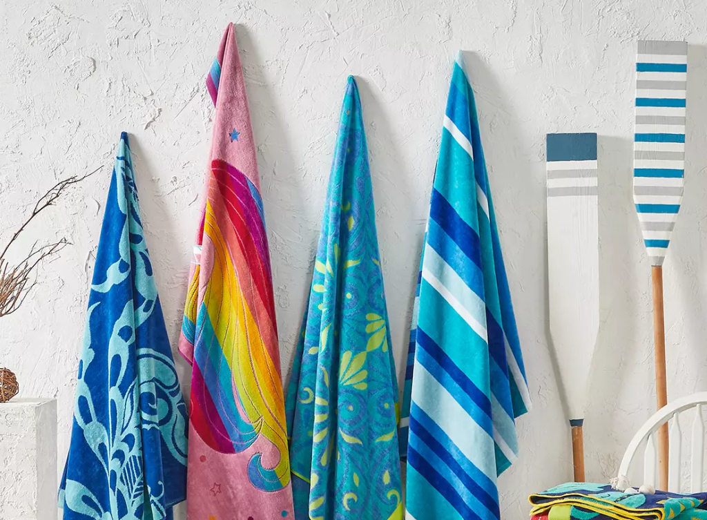 beach towels on hangers