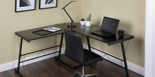 Industrial Style Corner Desk Just $74.98 Shipped from Sam’s Club | Perfect for Small Spaces