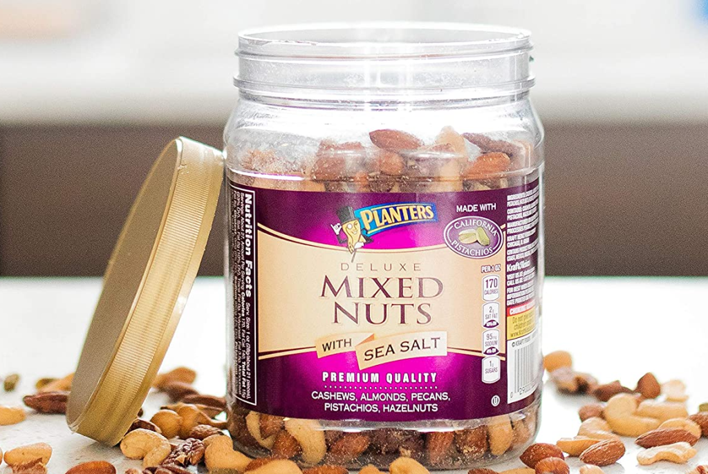 container of deluxe mixed nuts