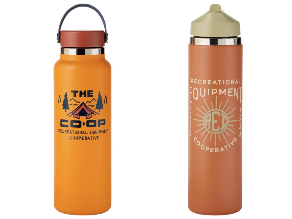 two water bottles with different designs