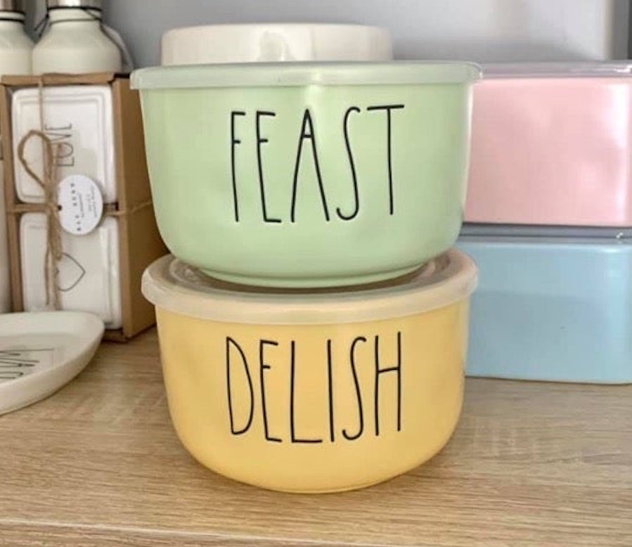 Rae Dunn Delish Eat on sale Feast Savor Storage Bowl Set