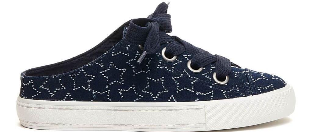 blue and white sneaker with stars