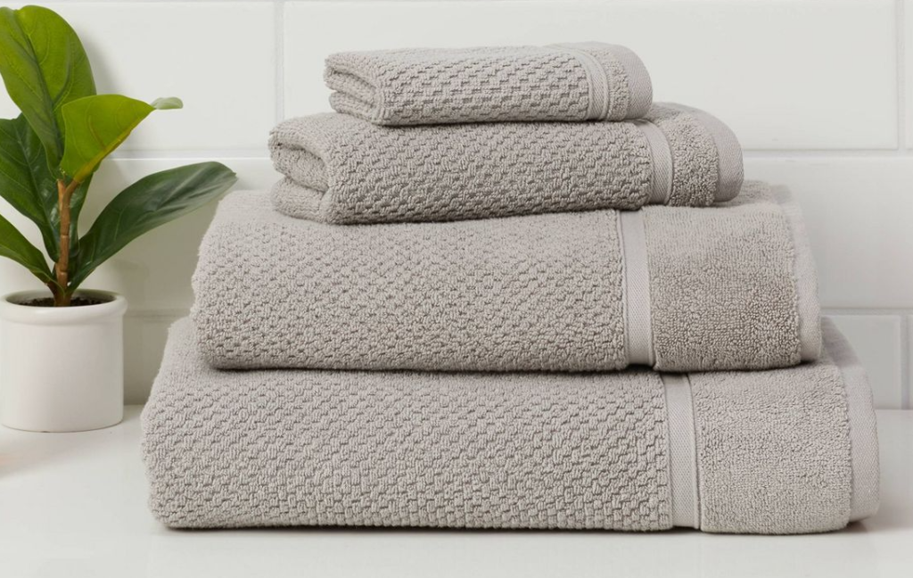 stack of folded bath towels