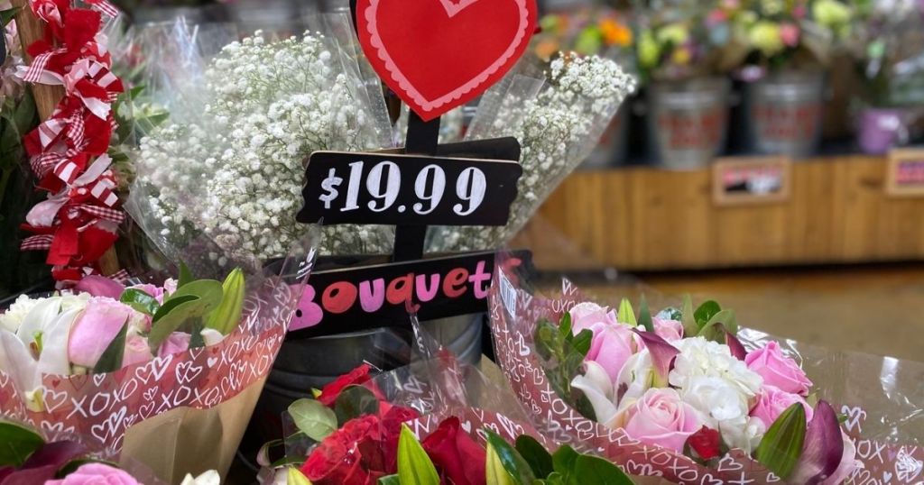 variety of Trader Joe's Flower Bouquets on display