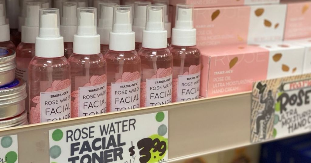 Trader Joe's Rose Water Facial Toner on shelf