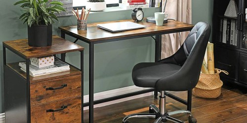 Industrial Style Computer Desk Only $44.79 Shipped on Amazon | Perfect for Small Spaces