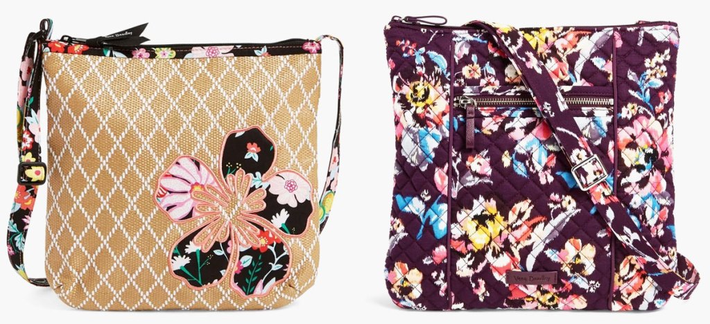 two floral print vera bradley crossbody bags