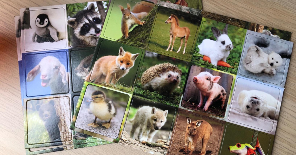 matching game featuring baby animals