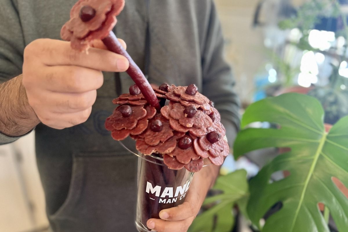 A beef jerky bouquet is one of the best Valentine's Day gifts for men