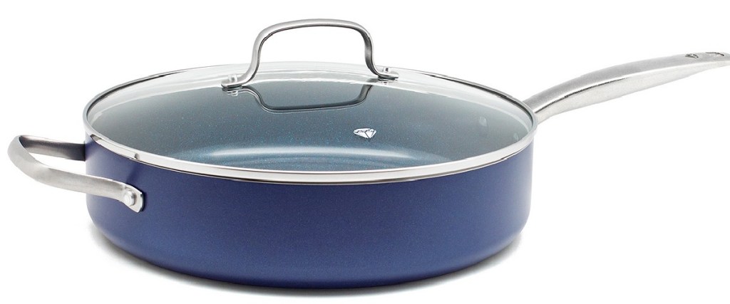 blue diamond covered pan with lid