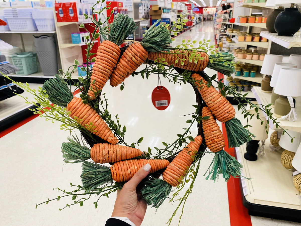 carrot wreath in hand at target