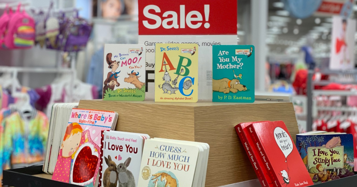 dr seuss books at target in store next to sale sign