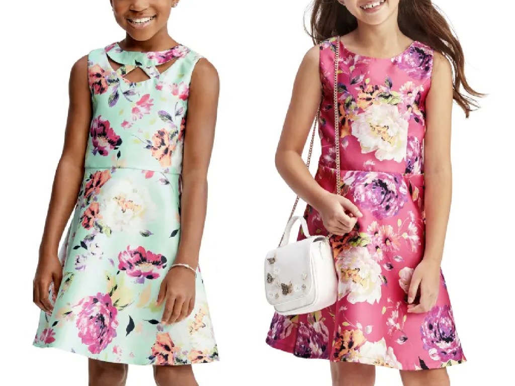 girls wearing easter dresses from the children's place