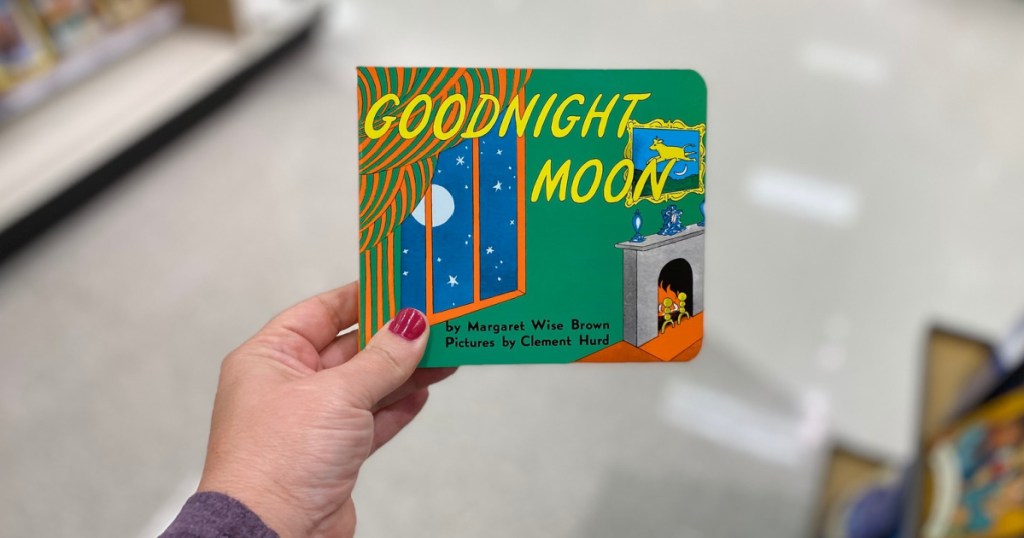 goodnight moon board book in hand in store