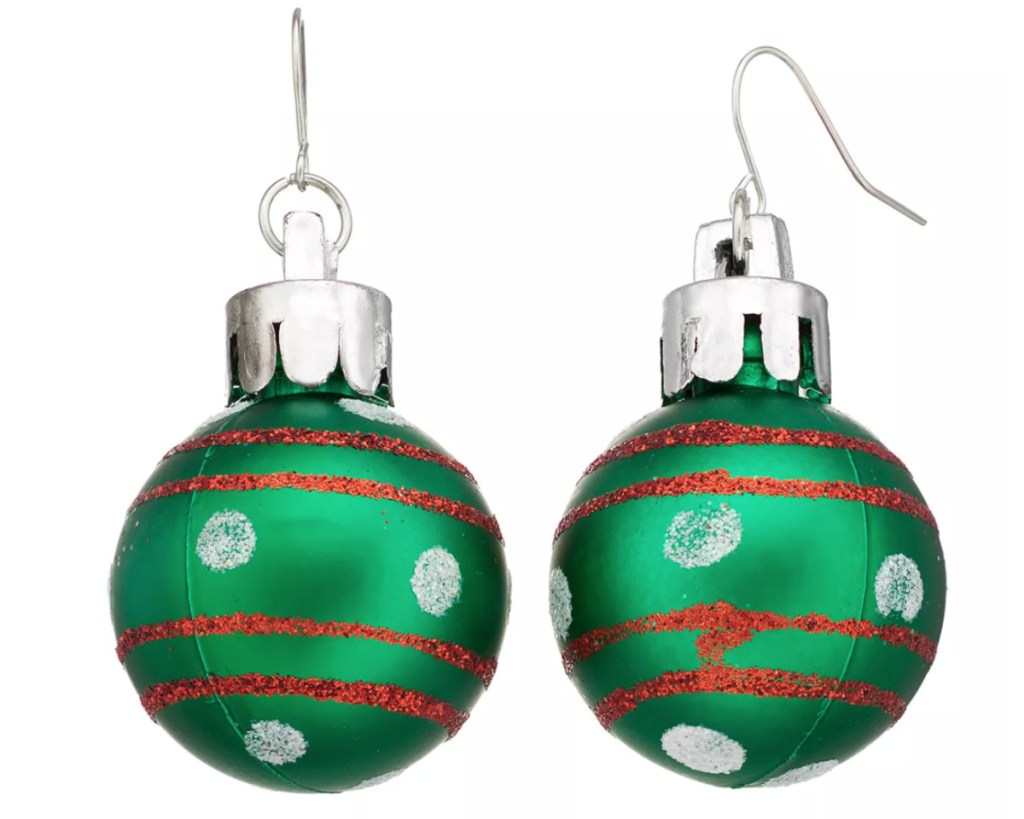 green ornament ball earrings jewelry from kohls