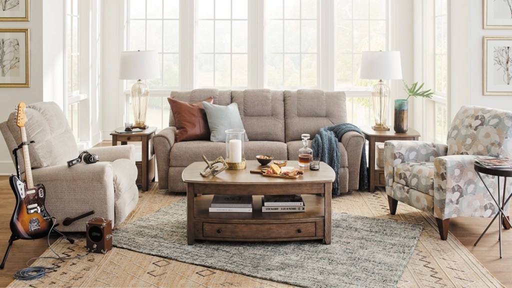 living room furniture in neutral colors