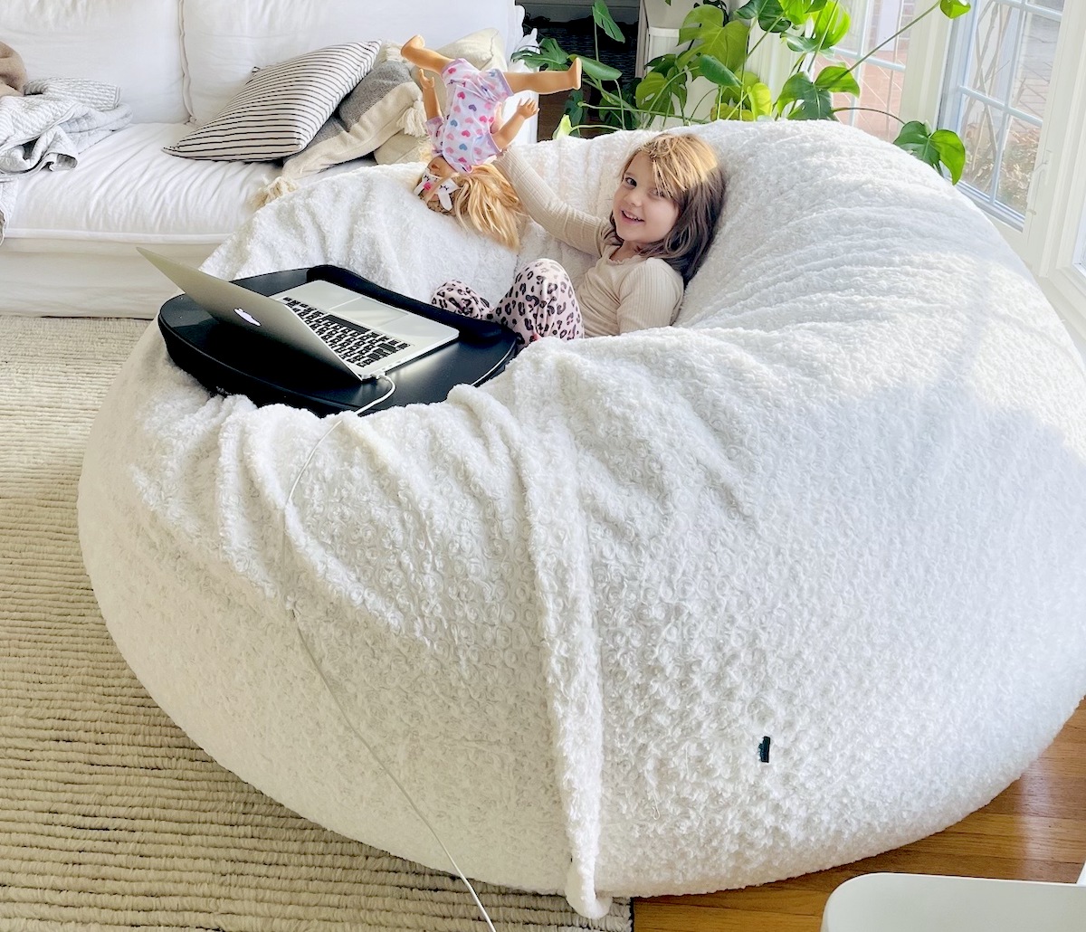 7ft Ultimate Large Fur Giant Bean Bag Cozy Chilled Bed,Chair,Sofa,Couch Adult 